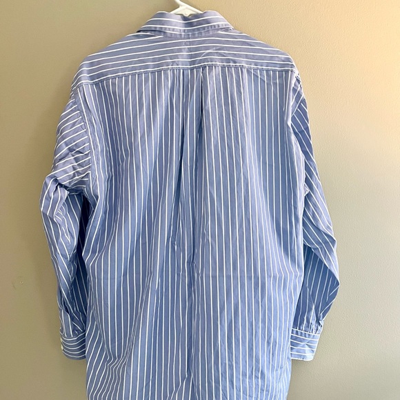 Men’s Burberry London Blue Striped Button-Down Dress Shirt size 16R / Large - Picture 6 of 7